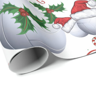 Papier Cadeau Joyeux Noël Volly Ball Père Noël