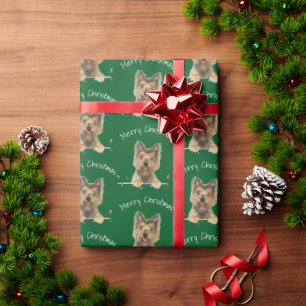 Papier Cadeau Joyeux Noël Yorkshire Terrier Sur Tinsel