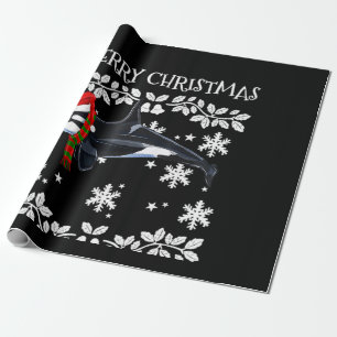 Papier Cadeau Joyeux ornement de Noël Orca tueur baleine