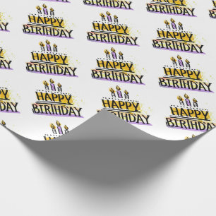 Papier Cadeau Joyeux papier d'enveloppement d'anniversaire