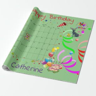 Papier Cadeau Joyeux papier d'enveloppement d'anniversaire juill