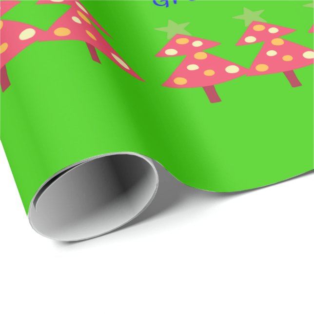 Papier Cadeau Joyeux papier d'enveloppement de Bonnes Fêtes de N (Coin rond)