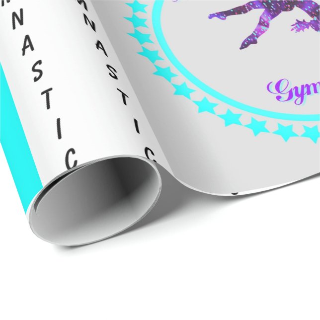 Papier Cadeau Joyeux papier d'enveloppement de gymnaste de Noël (Coin rond)