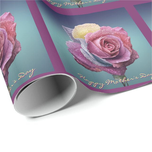 Papier Cadeau Joyeux papier d'enveloppement de la fête des mères (Coin rond)