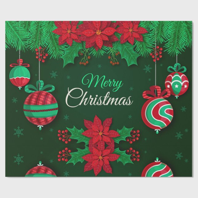 Papier Cadeau Joyeux papier d'enveloppement de Noël (Plat)