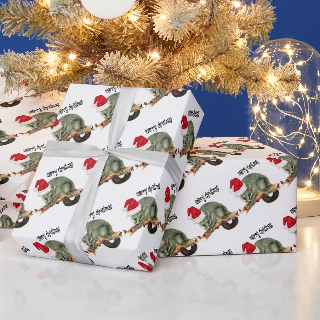 Papier Cadeau Joyeux papier d'enveloppement de Noël Possum (Vacances)