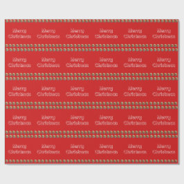Papier Cadeau Joyeux papier d'enveloppement rouge Noël