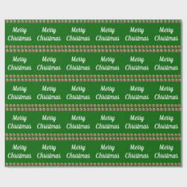 Papier Cadeau Joyeux papier d'enveloppement vert de Noël