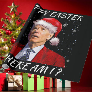 Papier Cadeau Joyeux Pâques Où Suis-Je Drôle Joe Biden Père Noël