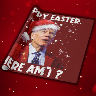 Papier Cadeau Joyeux Pâques Où Suis-Je Drôle Joe Biden Père Noël