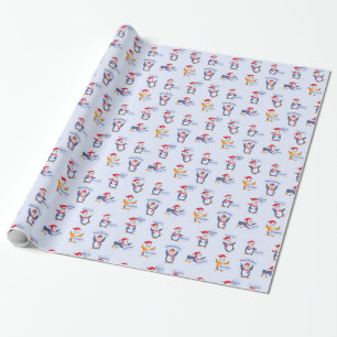 Papier Cadeau Joyeux pingouins de Noël