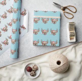 Papier Cadeau Joyeux Reindeer Noël Saison papier d'enveloppement
