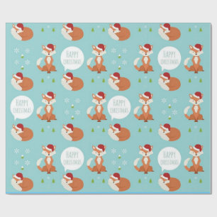 Papier Cadeau Joyeux renard de Noël