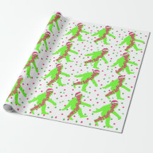 Joyeux rose de Squatchmas et papier d'emballage
