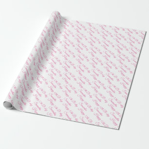 Papier Cadeau Joyeux Samantha rose du 12e jour B