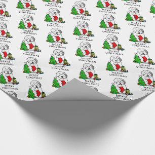 Papier Cadeau Joyeux sapin de Noël 2 Vieux anglais Chien de mer 