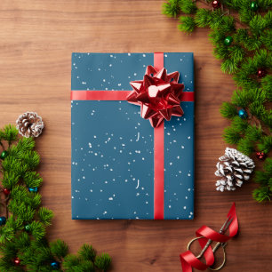 Papier Cadeau Joyeux sapin de Noël en bleu