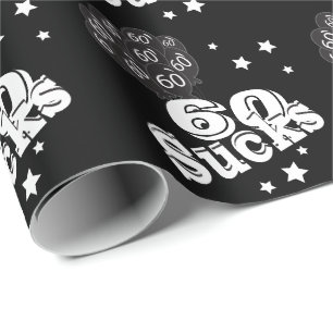 Papier Cadeau Joyeux soixantième anniversaire - 60 suce