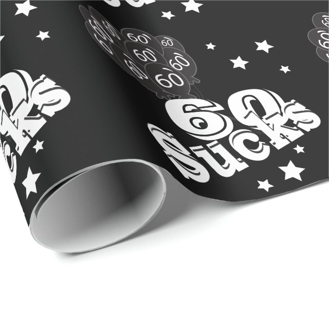 Papier Cadeau Joyeux soixantième anniversaire - 60 suce (Coin rond)