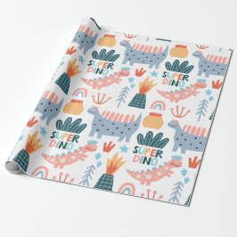 Papier Cadeau Joyeux Super Dino