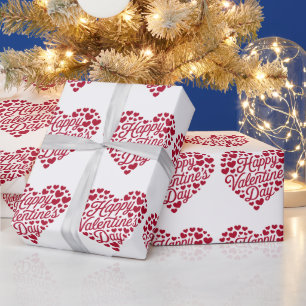Papier Cadeau Joyeux Valentines Day Valentine Love Heart