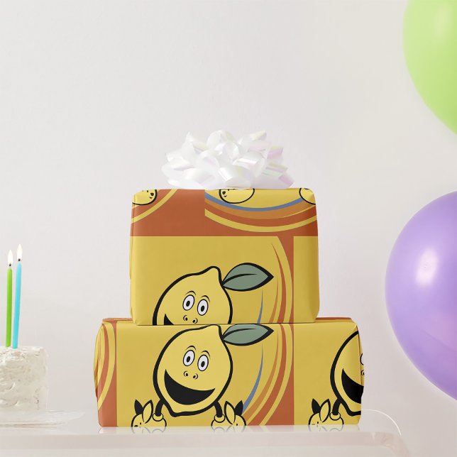 Papier Cadeau Joyeux visage de citron (Créateur téléchargé)