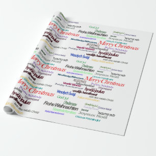 Papier Cadeau Joyeux voeux de Noël Langues étrangères