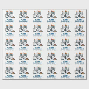Papier Cadeau Juif sobre Hanukkah Lit Sans Le Liquor Juif