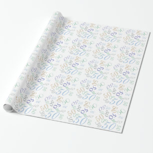 Papier Cadeau Jumbled Numéros CHANGER ÂGE Anniversaire Typograph