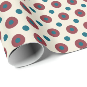 Papier Cadeau Jumbo Pois bleus rouges personnalisés sur cadeau b