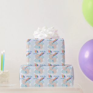 Papier Cadeau Jumeaux Garçon Arc-en-Ciel Personnalisé