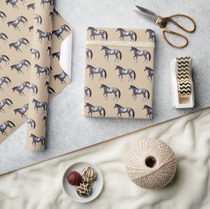 Papier Cadeau Jument Appaloosa   Cheval western   En cours