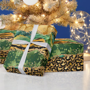Papier Cadeau Jungle Agate Motif de texture Wild Glam