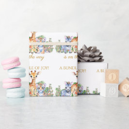Papier Cadeau Jungle Baby Zebra Giraffe et Tiger
