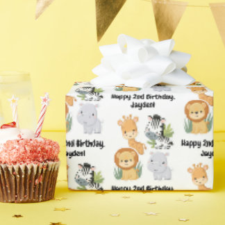 Papier Cadeau Jungle Safari 1st 2nd 3rd 4th Birthday