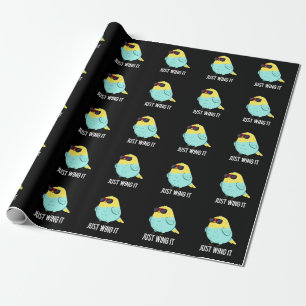 Papier Cadeau Juste l'aile il drôle jeu d'oiseaux Dark BG