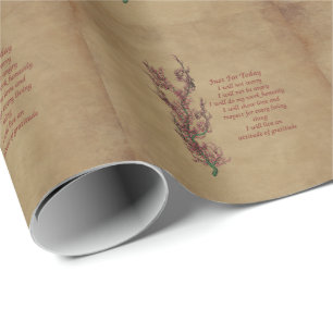 Papier Cadeau Juste Pour Aujourd'Hui Fleurs Inspirationnel