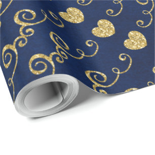 Papier Cadeau Juste pour vous fait avec amour Golden Parties sci
