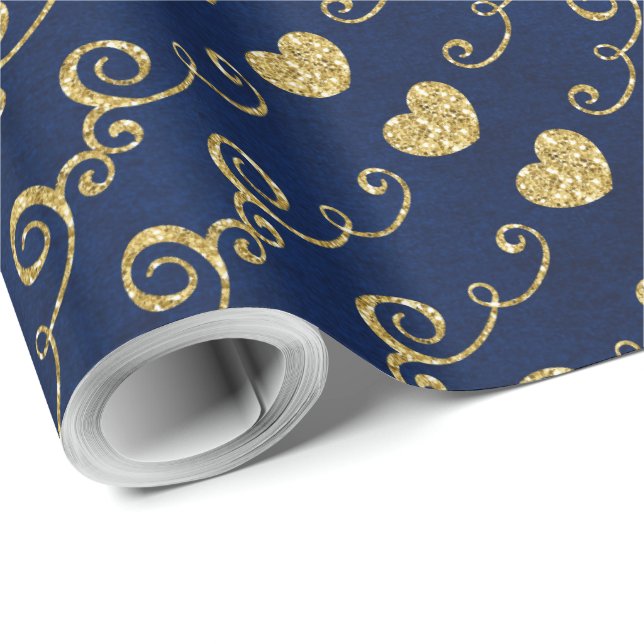 Papier Cadeau Juste pour vous fait avec amour Golden Parties sci (Coin rond)
