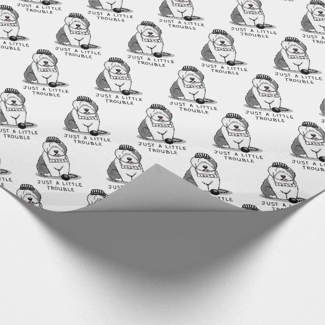 Papier Cadeau Juste un petit problème Vieux anglais Sheepdog Gre (Coin)
