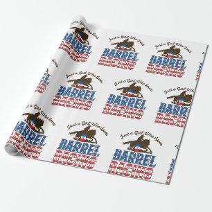 Papier Cadeau Juste une fille qui aime la course en baril
