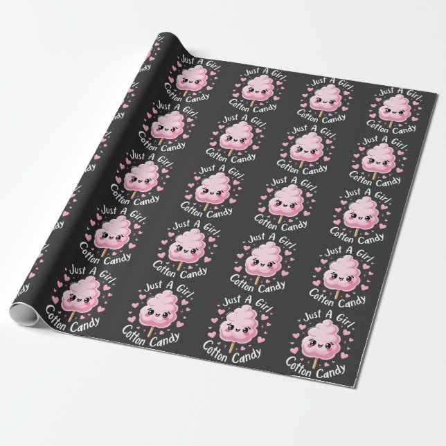 Papier Cadeau Juste une fille qui aime le bonbon de coton (Déroulé)