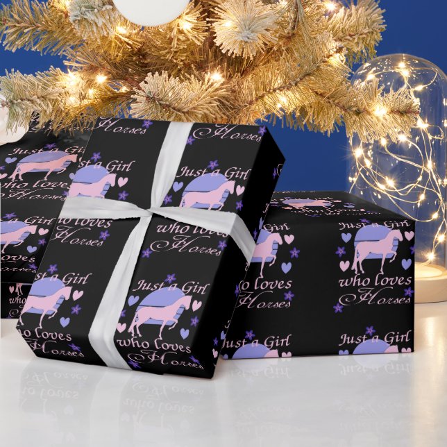 Papier Cadeau Juste Une Fille Qui Aime Les Chevaux (Vacances)