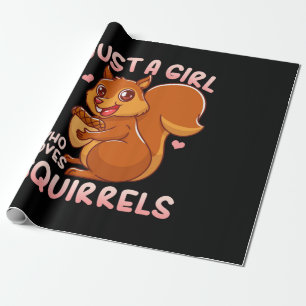 Papier Cadeau Juste une fille qui aime les écureuils