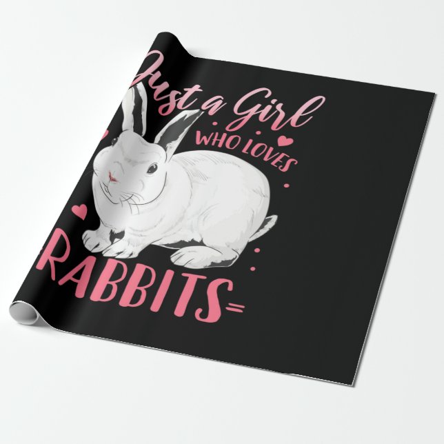 Papier Cadeau Juste une fille qui aime les lapins (Déroulé)