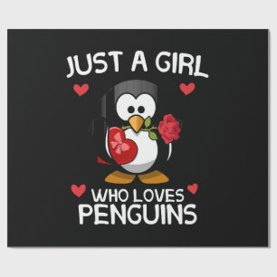 Papier Cadeau Juste une fille qui aime les pingouins
