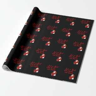 Papier Cadeau Juste une fille qui aime les têtes rouges