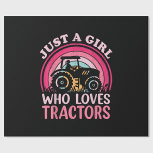 Papier Cadeau Juste Une Fille Qui Aime Les Tracteurs