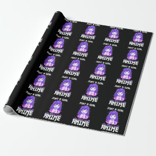 Papier Cadeau Juste une fille qui aime vraiment l'Anime en viole