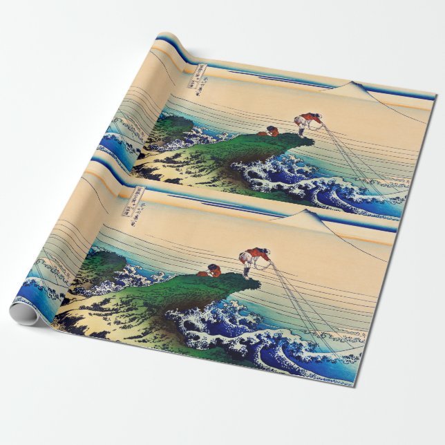 Papier Cadeau Kajikazawa dans la province de Kai par Katsushika  (Déroulé)